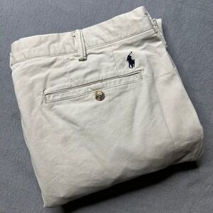 Polo Ralph Lauren Chino Pants Mens 36/32 Khaki Tan Slim Stretch The Polo Chino